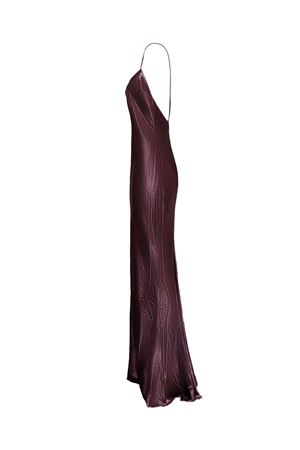 Purple satin viscose long dress THE ANDAMANE | T180130ATNV127721